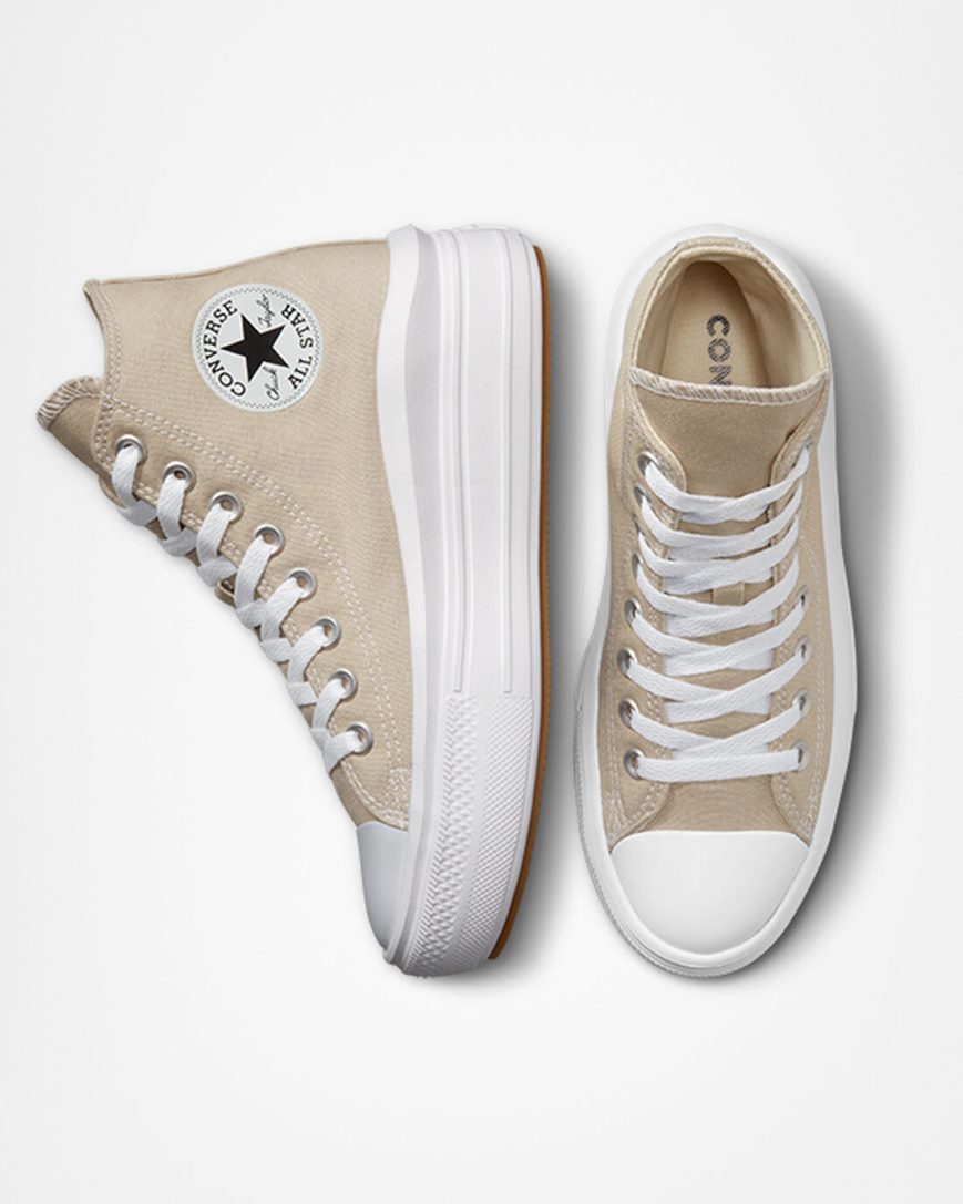 Zapatos Plataforma Converse Chuck Taylor All Star Move Altas Mujer Gris Blancas Gris | PE 8PE47L